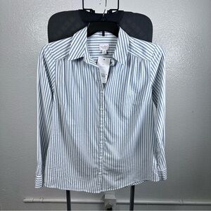 Isabel Maternity by Ingrid & Isabel Blue and White Button Down Shirt